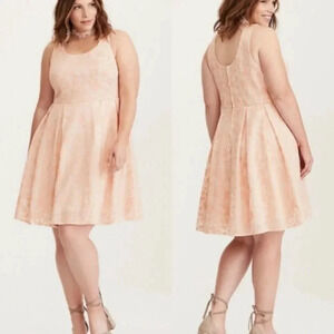 Torrid Textured  Floral Print Skater Dress